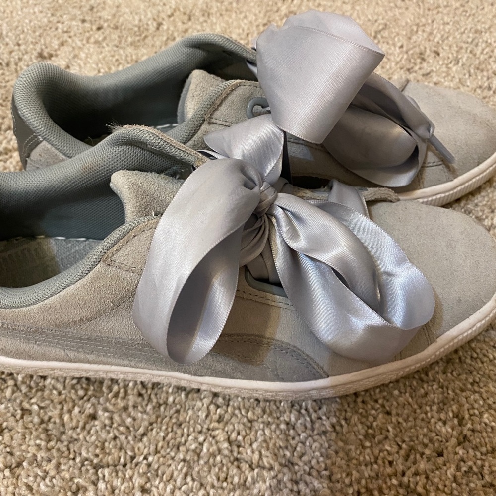 Puma grey suede sneakers
